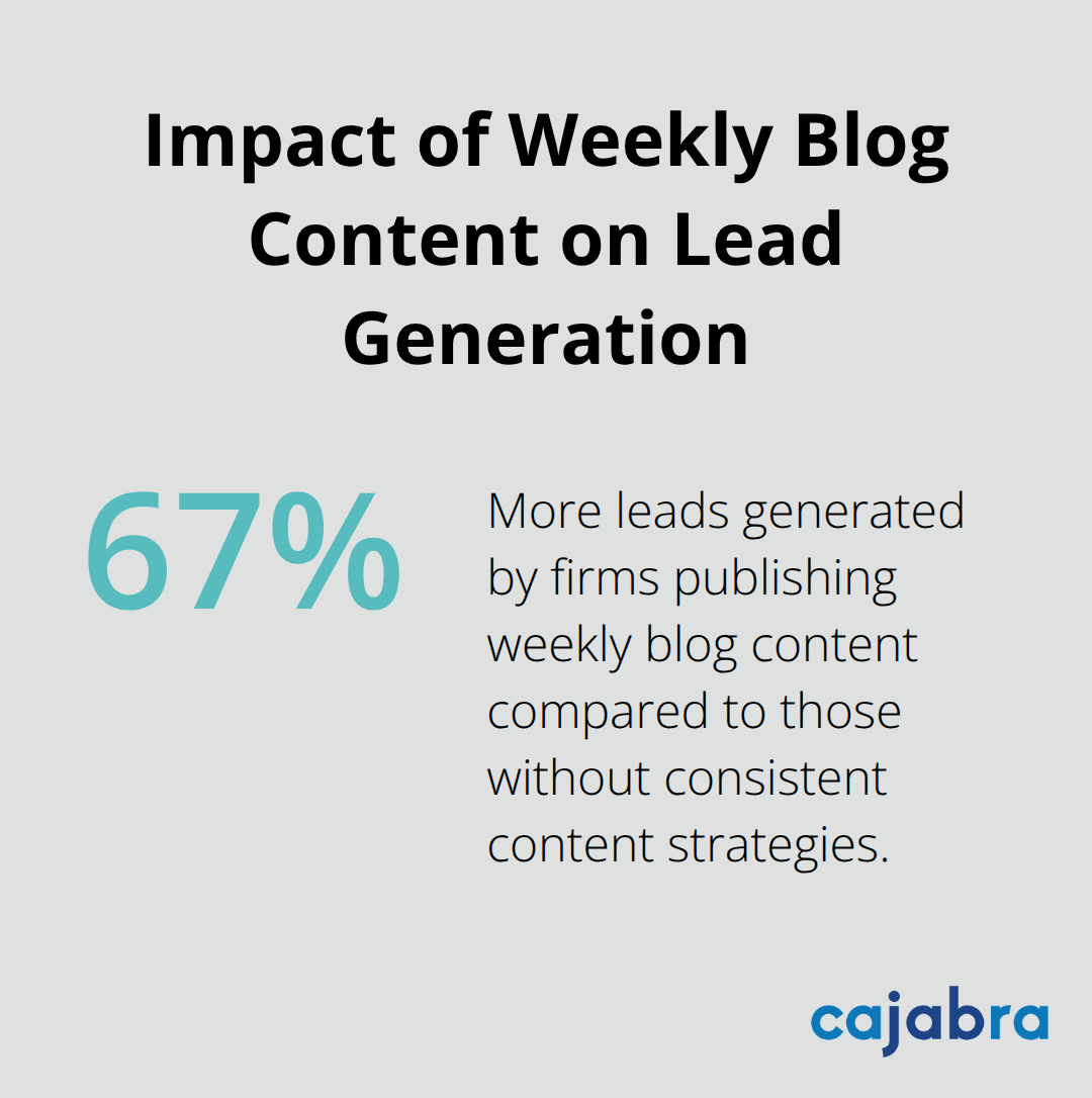 Accounting firms that publish weekly blog content generate 67% more leads than firms without consistent content strategies. - growing an accounting practice