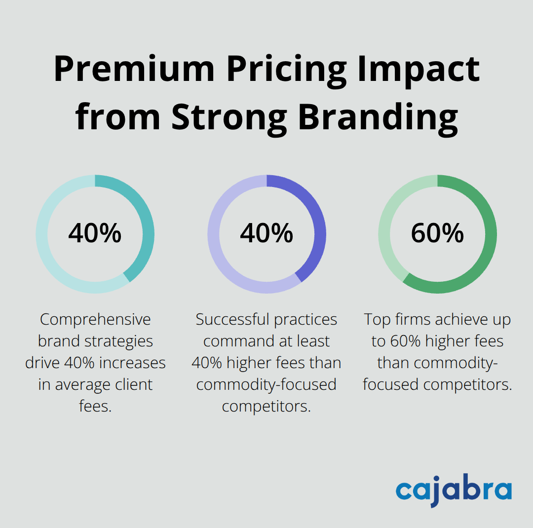 Chart showing how strong branding increases accounting firm fees - branding for accounting firms